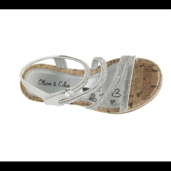 COPY - ELLISHA WEDGE SANDAL Wedge Heels Girls Youth Kids Embellished Sequin Pro… - Picture 2 of 4